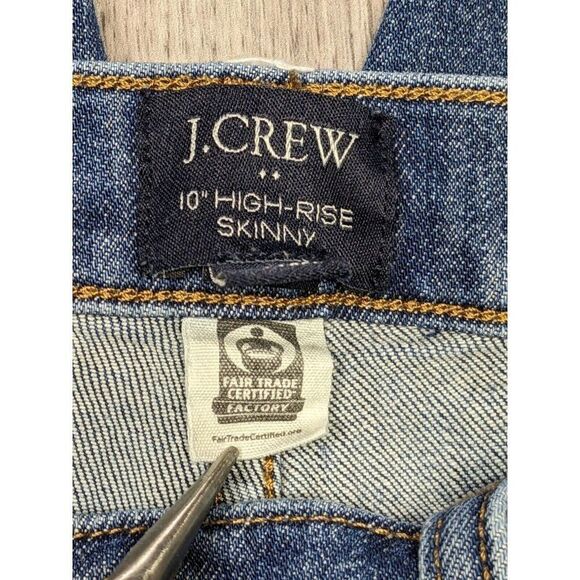 J.Crew Womens Size 27 High Rise Skinny Whiskered Denim Blue Jeans - Picture 5 of 12